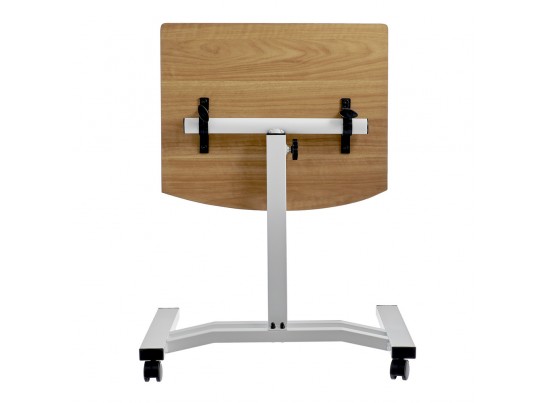 Стол многофункциональный на колёсах, 48x40 см, «РОЛЕТ», 1 ножка, регул.высота, мдф, металл, св. дерево, белый в Каменске-Уральском