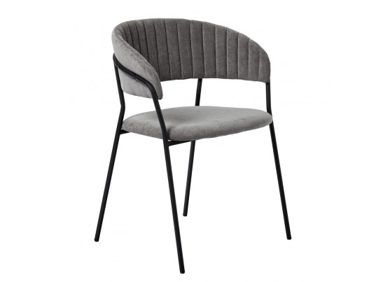 Комплект из 4-х стульев Turin серый вельвет с чёрными ножками в Каменске-Уральском