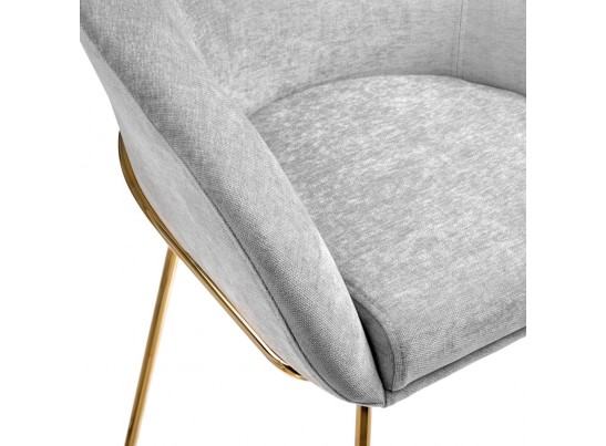 Стул-полукресло Martin серый шенилл с золотыми ножками в Каменске-Уральском