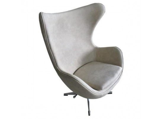 Кресло EGG CHAIR бежевый матовый с эффектом состаренная кожа в Каменске-Уральском