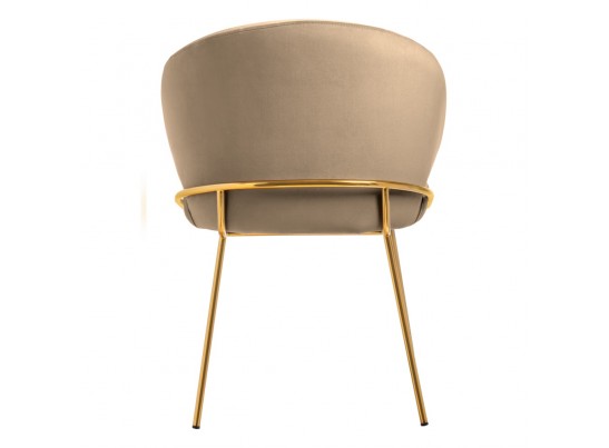 Стул-полукресло Emil бежевый с золотыми ножками в Каменске-Уральском