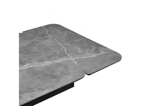 Стол Arthur раскладной 120-184x80x75см, керамогранит серый мрамор Greys Grey, чёрный в Каменске-Уральском