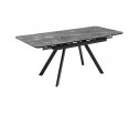Стол Arthur раскладной 120-184x80x75см, керамогранит серый мрамор Greys Grey, чёрный в Каменске-Уральском