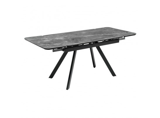 Стол Arthur раскладной 120-184x80x75см, керамогранит серый мрамор Greys Grey, чёрный в Каменске-Уральском