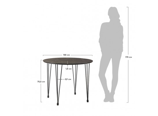 Стол Solution серый мрамор, 100см в Каменске-Уральском