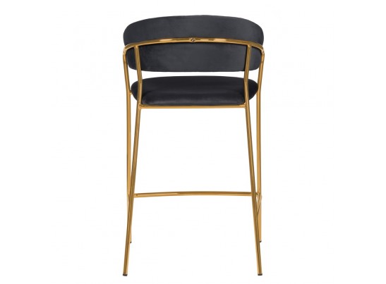 Комплект из 2-х стульев полубарных Turin чёрный с золотыми ножками в Каменске-Уральском