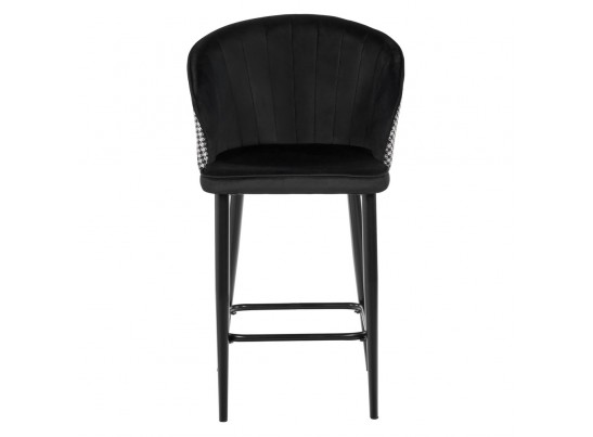 Стул полубарный Paola чёрный с жаккардом в Каменске-Уральском
