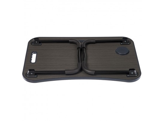 Стол складной с подстаканником «ЛАЙТ», 59,5x39,5x26,4см, мдф, металл, темн. дерево, чёрный в Каменске-Уральском