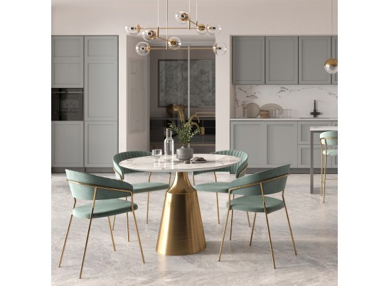 Комплект из 2-х стульев Turin мятный с золотыми ножками в Каменске-Уральском