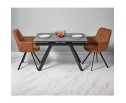 Стол Arthur раскладной 120-184x80x75см, керамогранит серый мрамор Greys Grey, чёрный в Каменске-Уральском