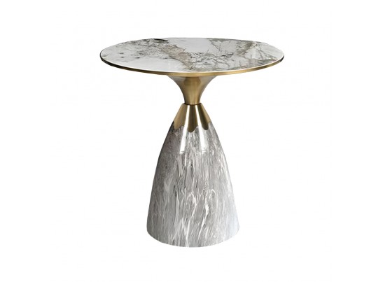 Кофейный столик Secret диам.40см x 54см, серый мрамор, металл, керамика в Каменске-Уральском