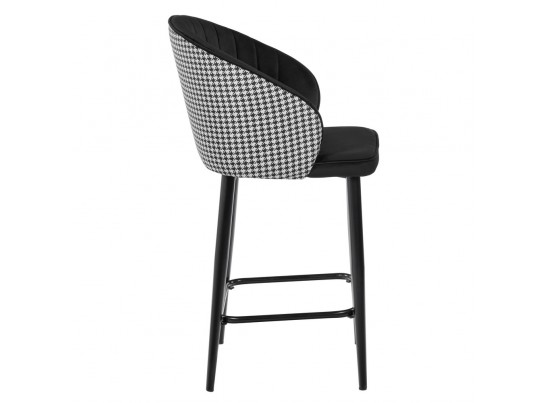 Стул полубарный Paola чёрный с жаккардом в Каменске-Уральском