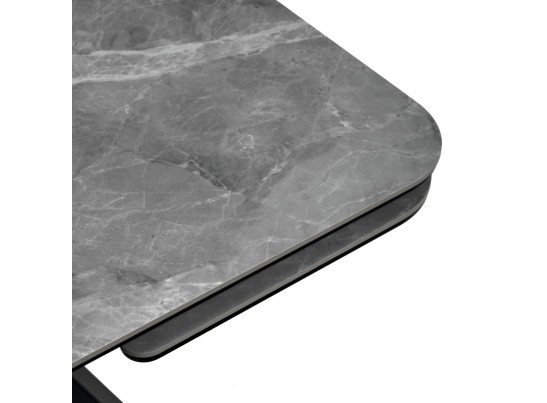 Стол Arthur раскладной 120-184x80x75см, керамогранит серый мрамор Greys Grey, чёрный в Каменске-Уральском
