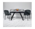 Стол Arthur раскладной 120-184x80x75см, керамогранит серый мрамор Greys Grey, чёрный в Каменске-Уральском