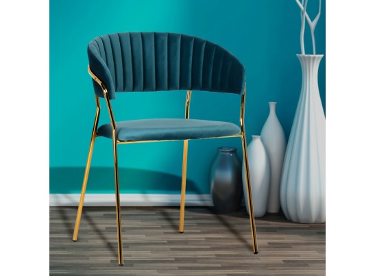 Стул Turin бирюзовый с золотыми ножками в Каменске-Уральском