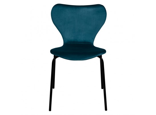 Стул Seven Style тёмно-бирюзовый велюр с чёрными ножками в Каменске-Уральском