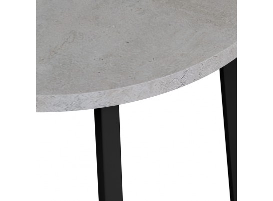 Стол Next круглый раскладной 90-120x90x76,5см, Бетон Лайт, чёрный в Каменске-Уральском