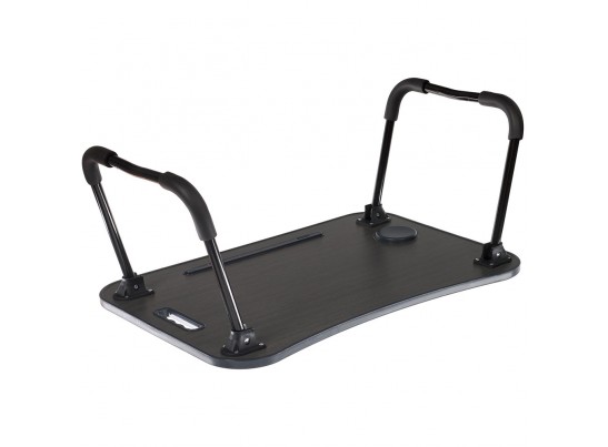 Стол складной с подстаканником «ЛАЙТ», 59,5x39,5x26,4см, мдф, металл, темн. дерево, чёрный в Каменске-Уральском