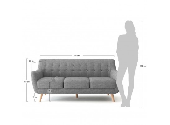 Диван Picasso трехместный горчичный в Каменске-Уральском