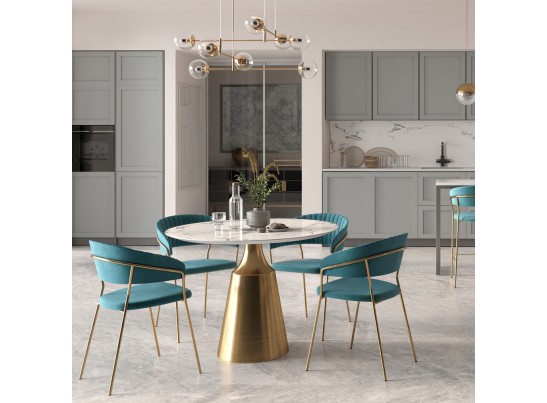 Комплект из 2-х стульев полубарных Turin чёрный с золотыми ножками в Каменске-Уральском