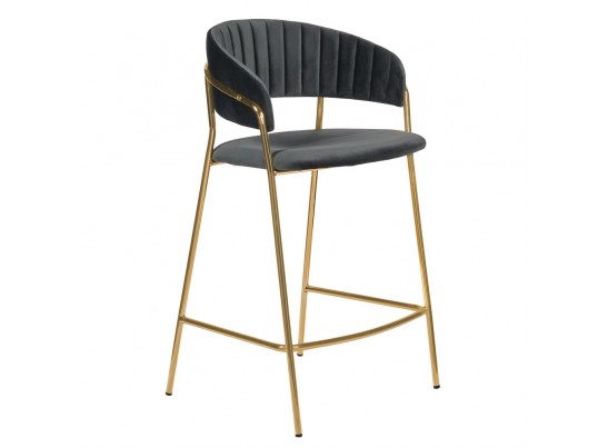 Комплект из 2-х стульев полубарных Turin чёрный с золотыми ножками в Каменске-Уральском