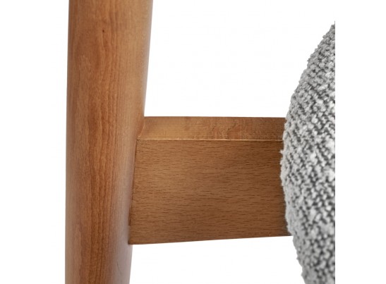 Стул Lucas светло-серый букле с ножками цвета орех в Каменске-Уральском