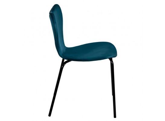Стул Seven Style тёмно-бирюзовый велюр с чёрными ножками в Каменске-Уральском