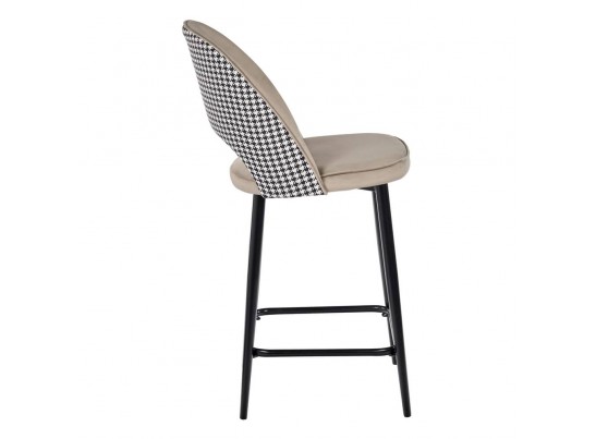 Стул полубарный Leo латте с жаккардом, поворотный механизм в Каменске-Уральском