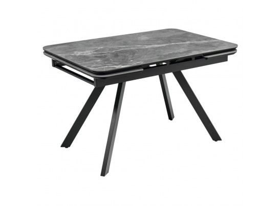 Стол Arthur раскладной 120-184x80x75см, керамогранит серый мрамор Greys Grey, чёрный в Каменске-Уральском