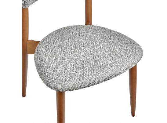 Стул Lucas светло-серый букле с ножками цвета орех в Каменске-Уральском