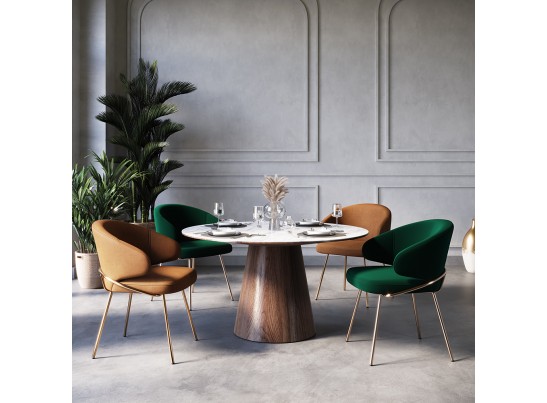 Стул-полукресло Emil медовый с золотыми ножками в Каменске-Уральском