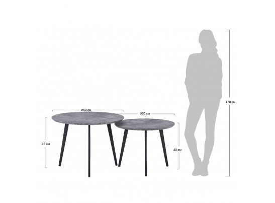 Набор кофейных столиков Duo итальянский орех, 2шт в Каменске-Уральском