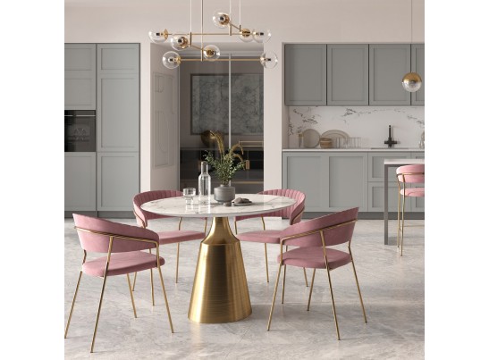Комплект из 2-х стульев Turin пудровый с золотыми ножками в Каменске-Уральском