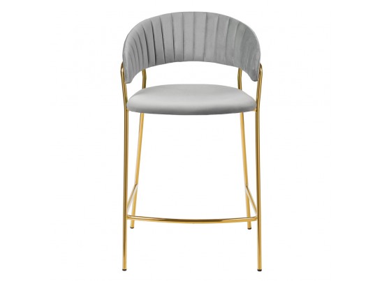 Стул полубарный Turin серый с золотыми ножками в Каменске-Уральском