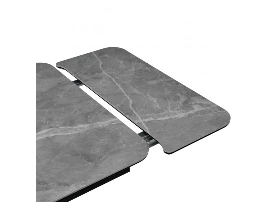 Стол Arthur раскладной 120-184x80x75см, керамогранит серый мрамор Greys Grey, чёрный в Каменске-Уральском