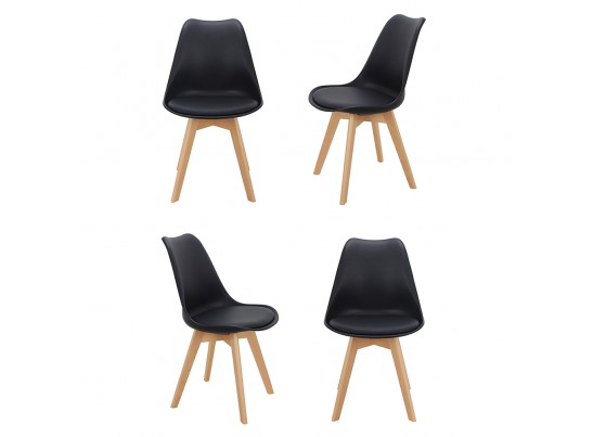 Комплект из 4-х стульев Eames Bon чёрный в Каменске-Уральском