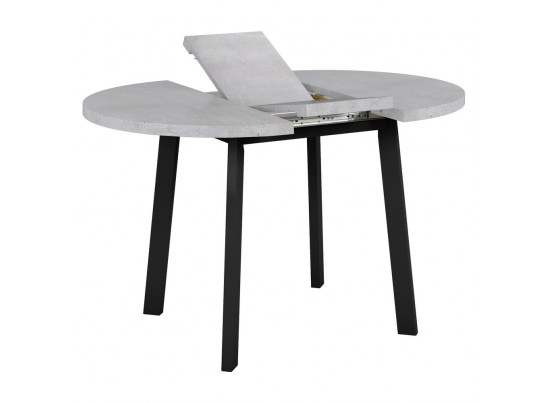 Стол Next круглый раскладной 90-120x90x76,5см, Бетон Лайт, чёрный в Каменске-Уральском