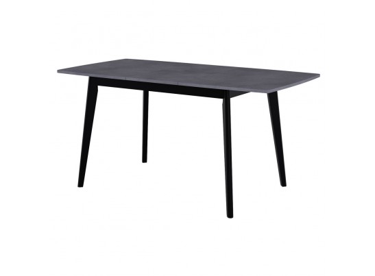 Стол Oslo раскладной 120-160x80x76см, Бетон Портленд, черный в Каменске-Уральском