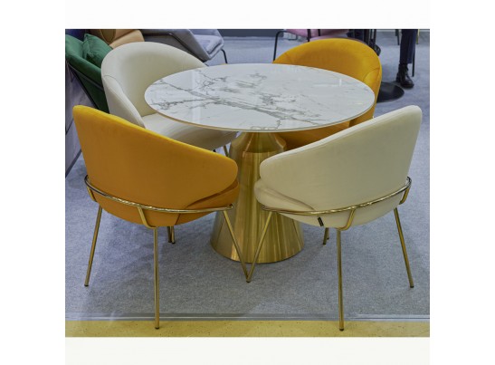 Стул-полукресло Emil медовый с золотыми ножками в Каменске-Уральском