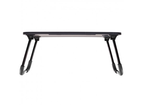 Стол складной с подстаканником «ЛАЙТ», 59,5x39,5x26,4см, мдф, металл, темн. дерево, чёрный в Каменске-Уральском