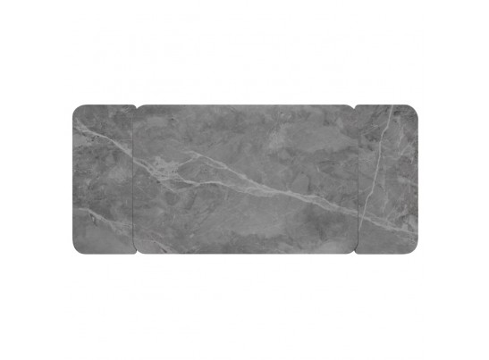 Стол Arthur раскладной 120-184x80x75см, керамогранит серый мрамор Greys Grey, чёрный в Каменске-Уральском
