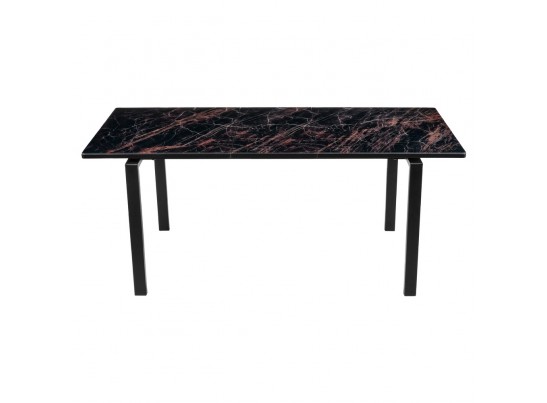 Стол Areal раскладной 140-180х80х75 чёрный мрамор с чёрными ножками в Каменске-Уральском