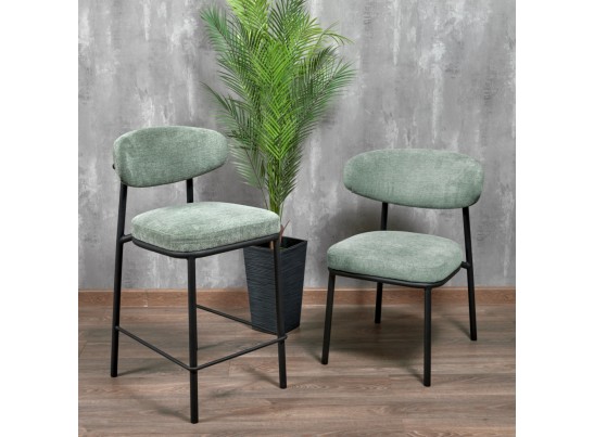 Стул Lucas 2 шалфей шенилл с чёрными ножками в Каменске-Уральском