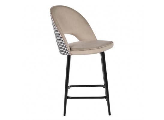 Стул полубарный Leo латте с жаккардом, поворотный механизм в Каменске-Уральском