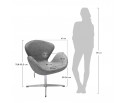Кресло SWAN STYLE CHAIR латте, искусственная замша в Каменске-Уральском