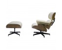 Кресло EAMES LOUNGE CHAIR и оттоманка EAMES LOUNGE CHAIR бежевые в Каменске-Уральском
