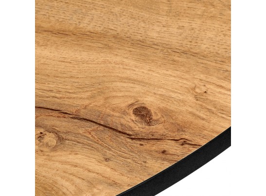 Стол Rudolf круглый раскладной 100-130x100x75см, Дуб Вотан, чёрный в Каменске-Уральском