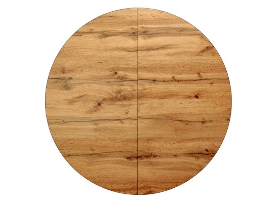 Стол Rudolf круглый раскладной 100-130x100x75см, Дуб Вотан, чёрный в Каменске-Уральском