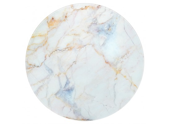 Набор кофейных столиков Tango бежевый мрамор с белыми ножками, 2шт в Каменске-Уральском