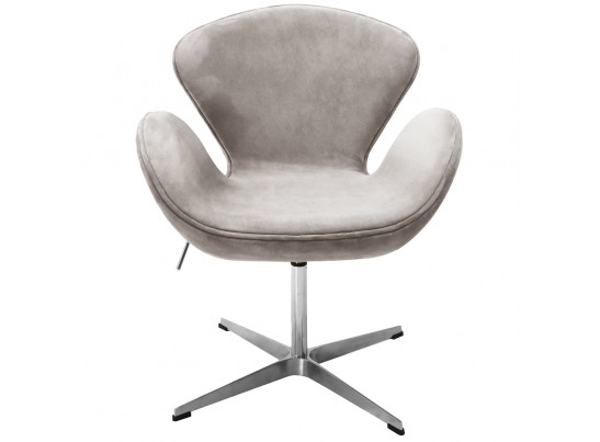 Кресло SWAN STYLE CHAIR латте, искусственная замша в Каменске-Уральском